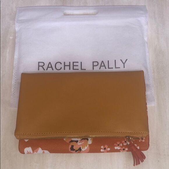 👛NIB Rachel Pally Reversible orange floral and mustard Clutch - Picture 2 of 6